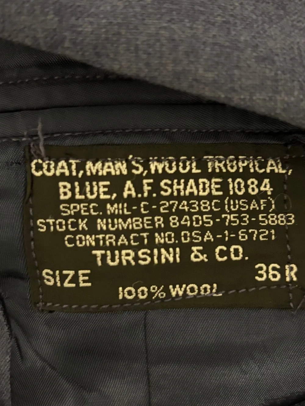 vintage USAF vietnam era dress suit